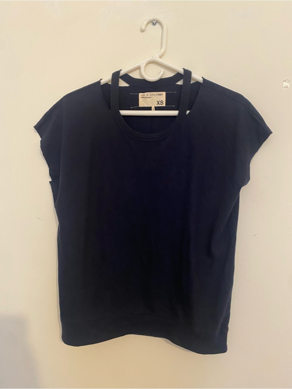 rag & bone Navy Cutout-Strap Sleeveless Top